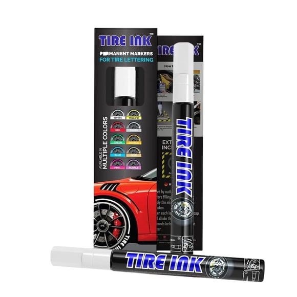Marcador de pintura para llantas resistente al agua y permanente, blanco