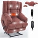 thumbnail image 3 of Dual Motor Heat Massage Infinite Position Up to 350 LBS Electric Power Lift Recliners with Power-Remote, Medium-firm and Heavy Duty, Red, 3 of 3