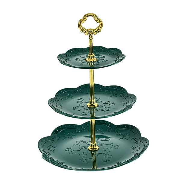 Soporte para repostería de 3 niveles, bandeja decorativa para servir frutas, bandeja para servir aperitivos, soporte para pastel, Baby Shower, boda de estilo C