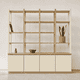 thumbnail image 1 of Biblioteca "Arrayán" Estantería Abierta de Madera con Postes - Beige - 180x35x200 cm, 1 of 3