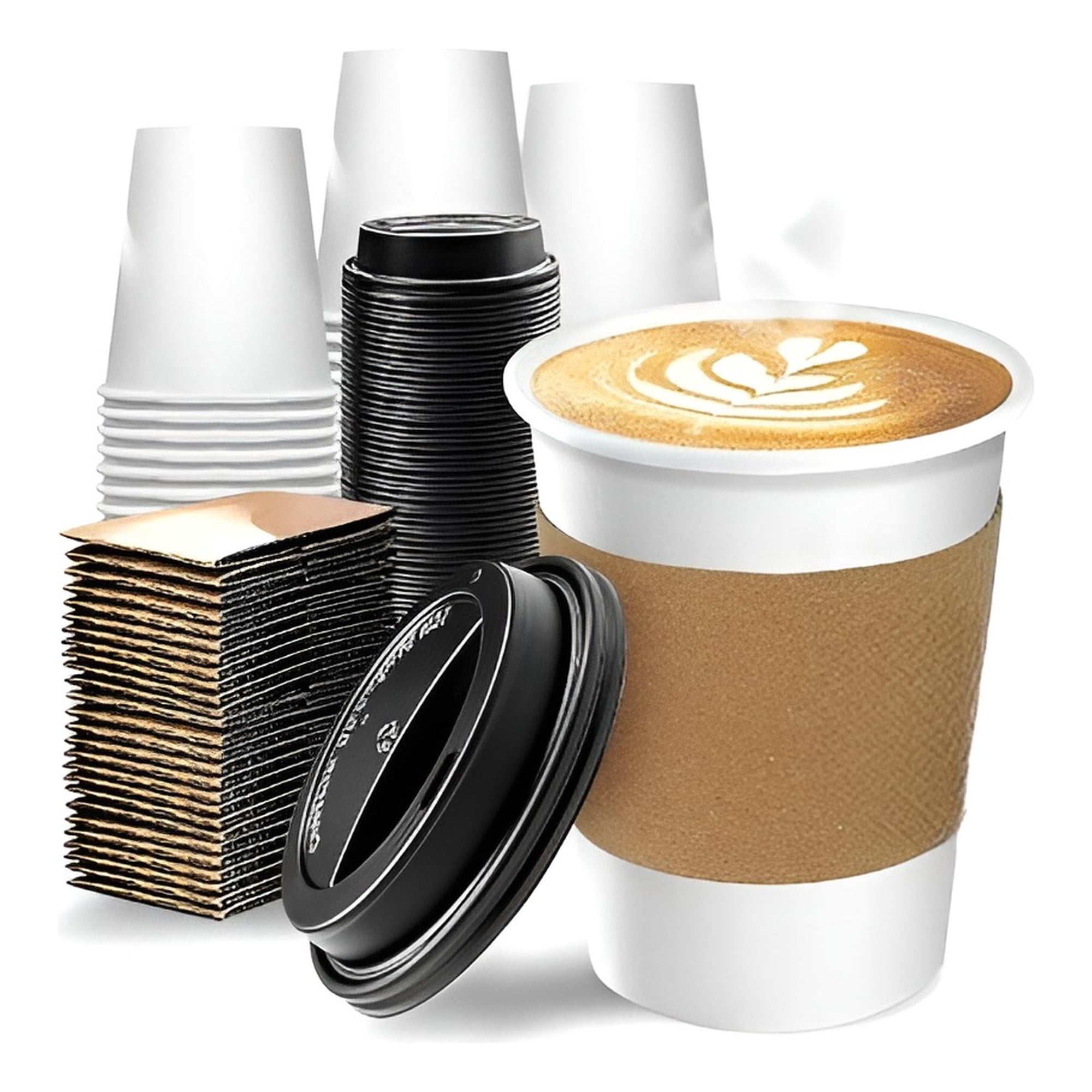 Pasteleriuscl - Vasos Para Cafe Vasos Polipapel C/tapa+manga 10oz/ 296ml
