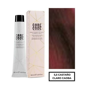 Care Code - Tintura Profesional Permanente 100 Castaño Claro Caoba Intenso 5,56 + Oxigen 150 Ml 20 Vol