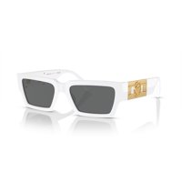 Anteojos De Sol Versace Rectangulares Con Montura Blanca Y Lentes Gris Oscuro 54 Mm