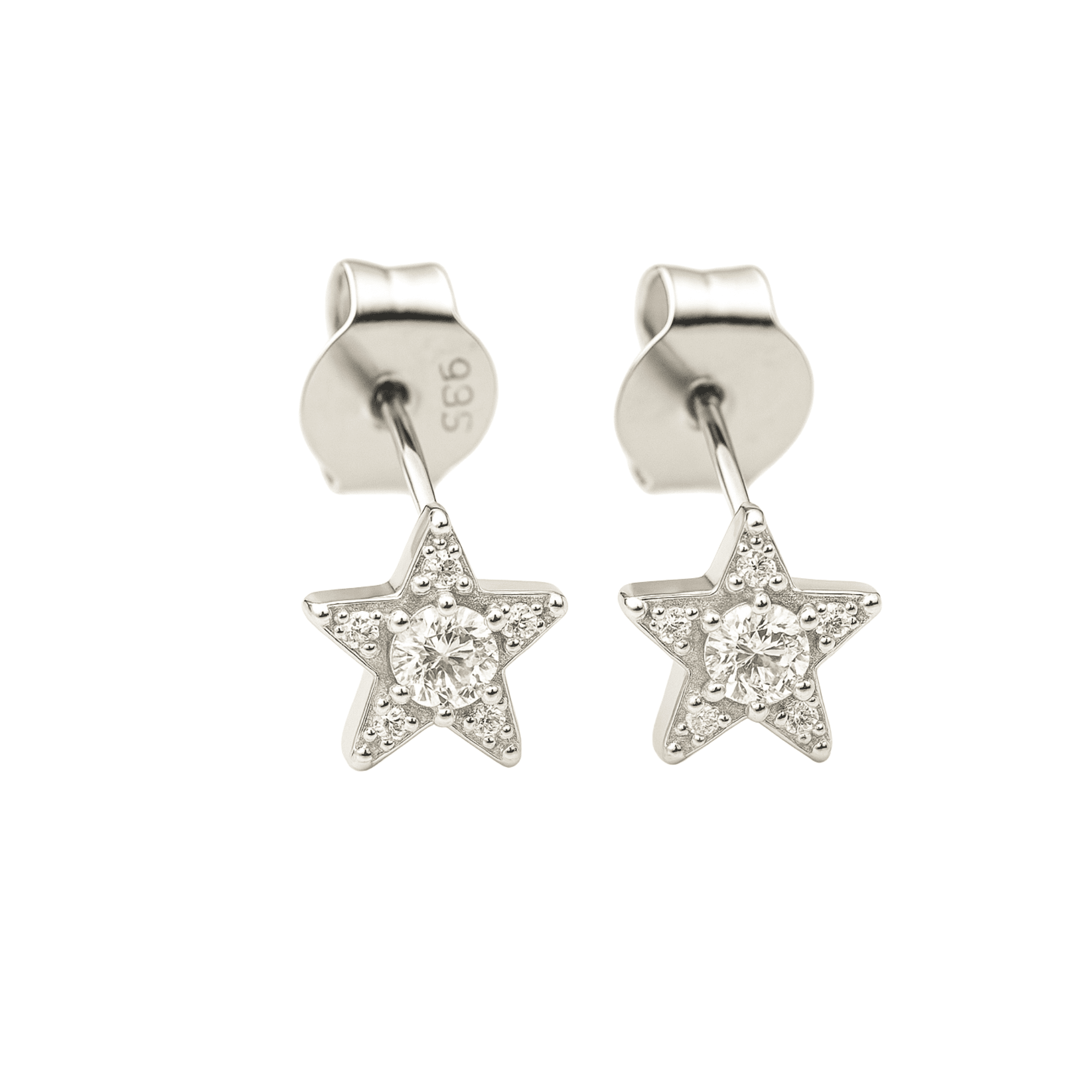 Joyas Adonis - Aros Estrella Con Circones Plata 925