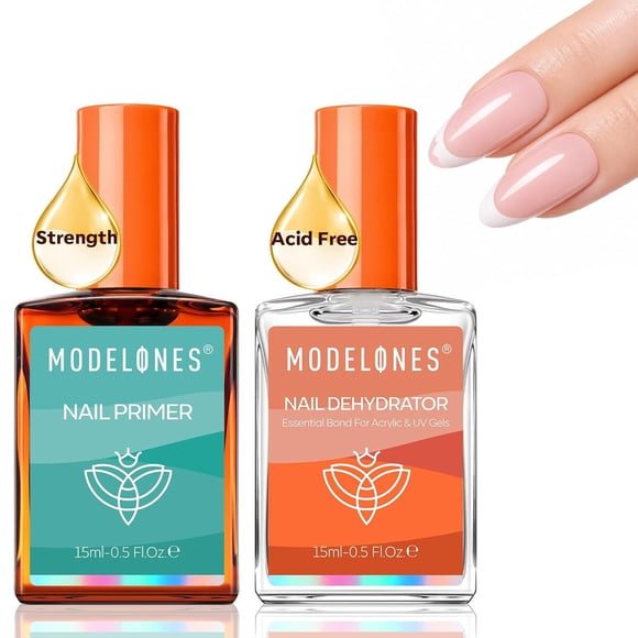 Primer y Deshidratador de Uñas Modelones, 15 ml, 2 Piezas