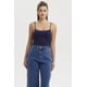 thumbnail image 1 of Polera Peto Mujer Crop Rib Azul Oscuro, 1 of 4