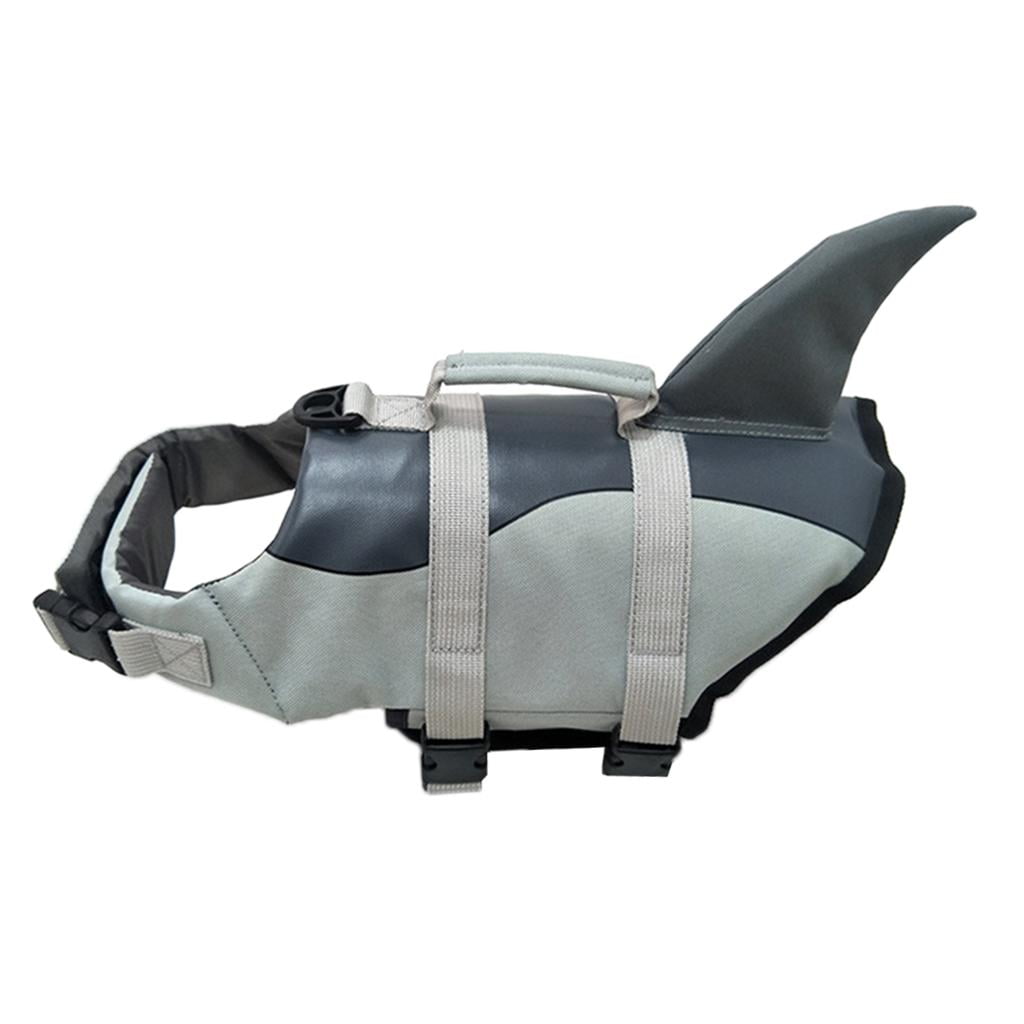 Chaleco Salvavidas Ajustable Para Perros Chaleco De Seguridad Para Natación Traje De Baño + Asa Silver_XL