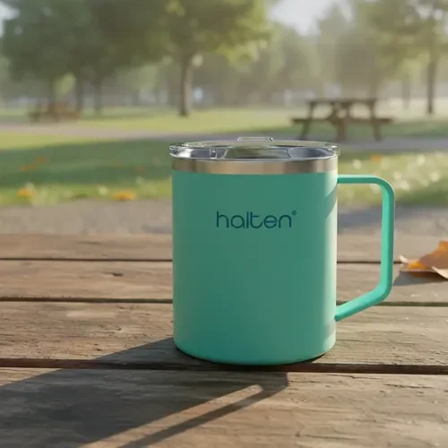 Termo Café 450 ml Acero Inoxidable Halten Funny Verde Menta
