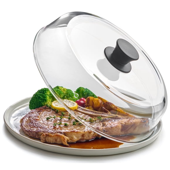 Funda antisalpicaduras para microondas Le'raze Glass de 25 cm con mango de silicona