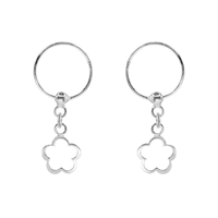 Fershop - Aros De Plata 925 Argolla Con Relieve De Flor