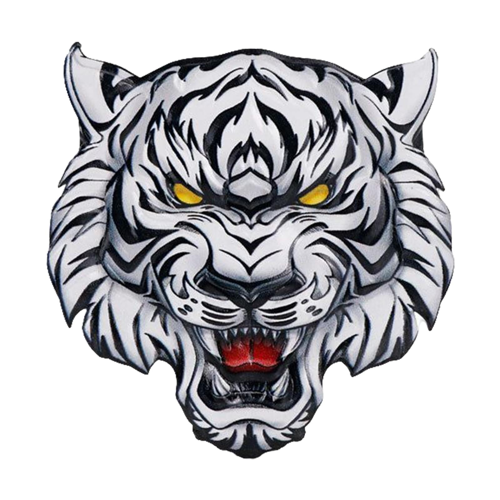 Ioensy - Etiqueta Engomada Del Metal Del Tigre Para La Forma De La Cara Del Tigre Para El Ordenador Portátil Del Coche De La Motocicleta
