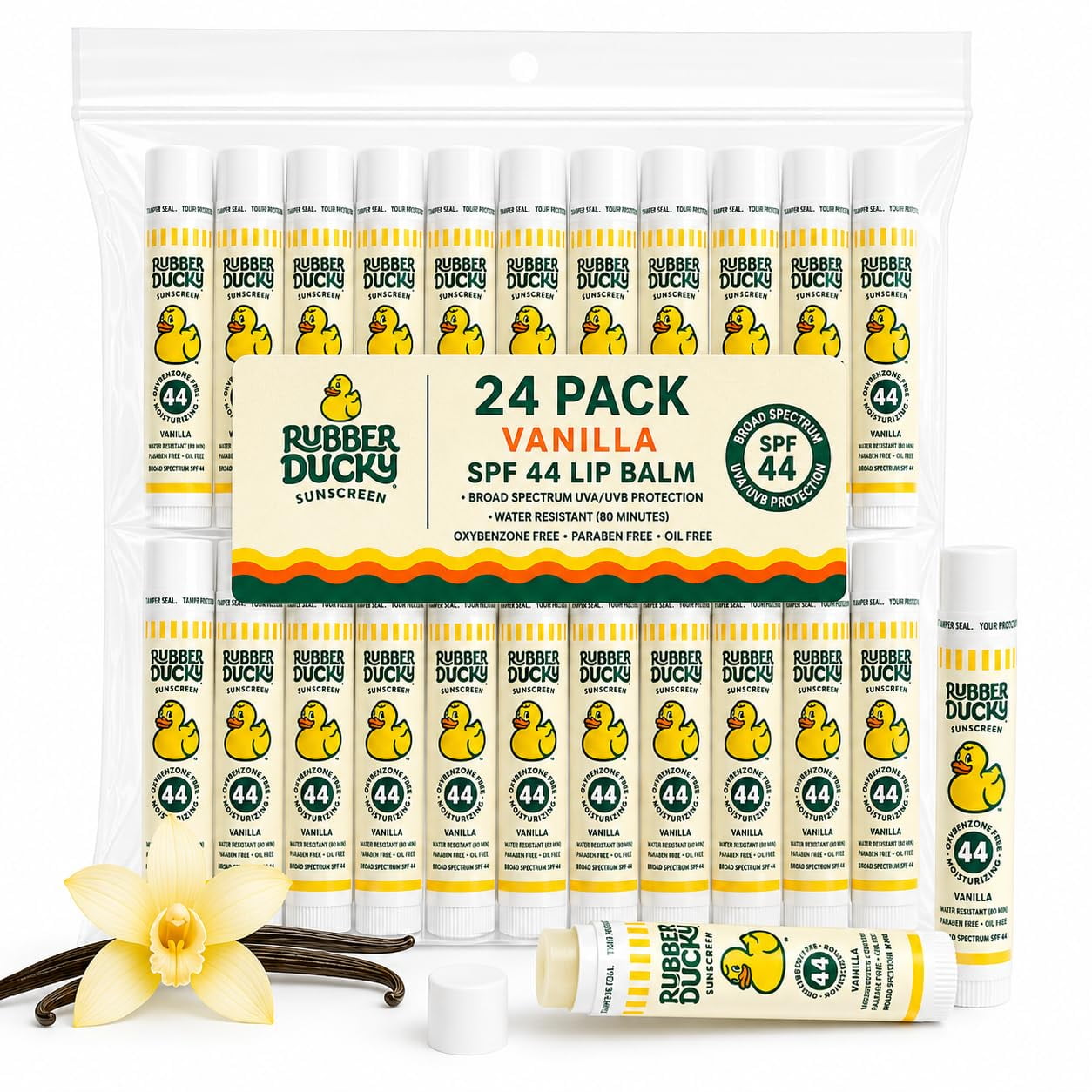 Bálsamo Labial Con Protector Solar Rubber Ducky Spf 44 Vainilla – Pack De 3