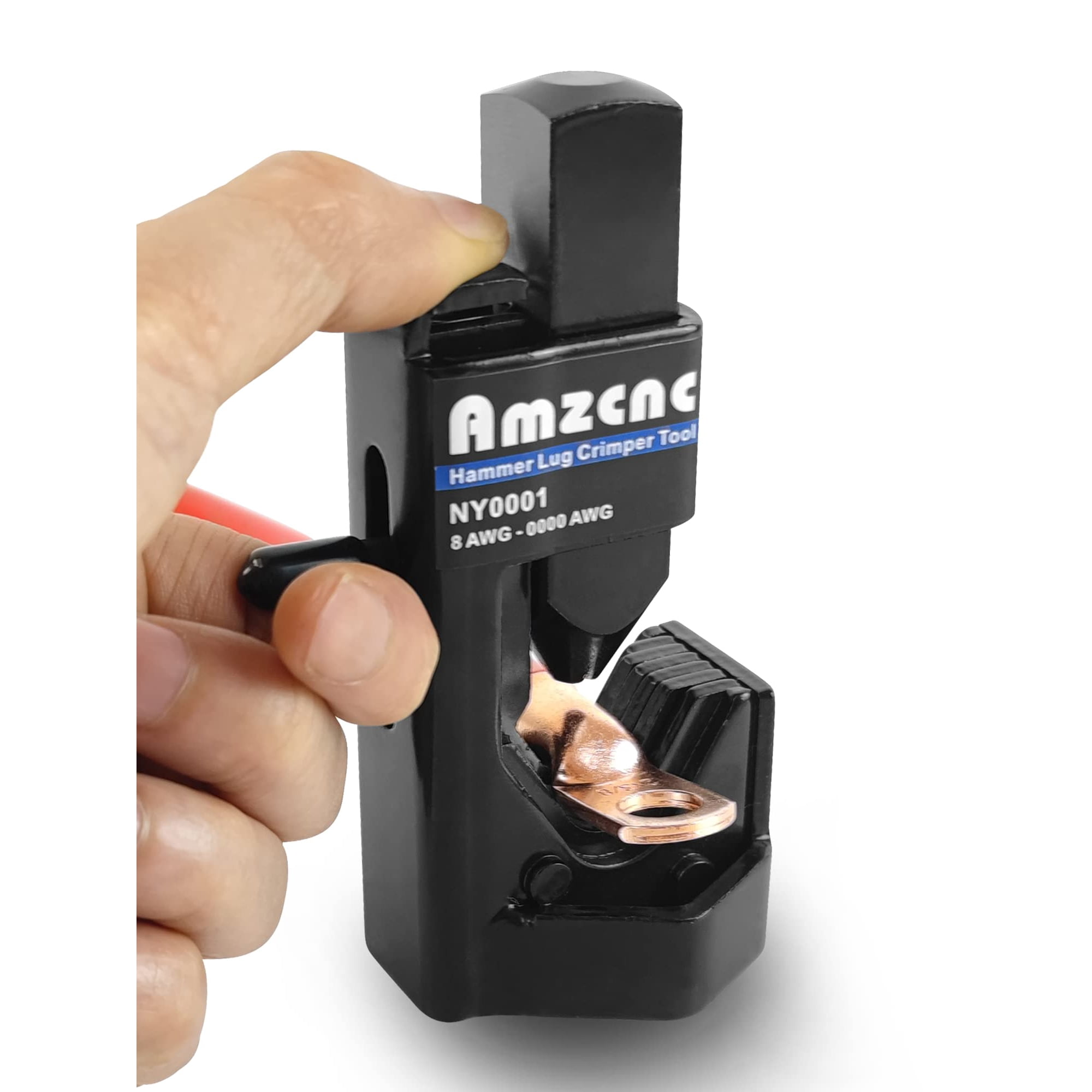 Herramienta Engarzadora Hammer Lug Amzcnc Para Cables De Batería De 0000 Awg