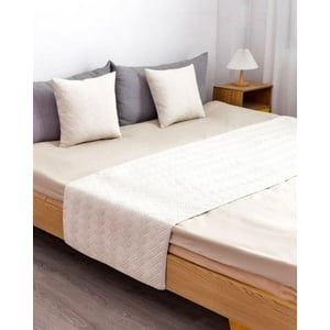 Todo Para El Hogar - Piecera De Cama Decorativa Modelo Plush Blanco