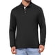 thumbnail image 1 of INSPIRE CHIC Camisetas de Polo de Golf para Hombre con Botones de Contraste, Cuello con Bolsillo, Mangas Largas, Talla XL, Negro, 1 of 6