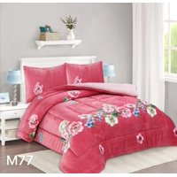 Genérico - Cobertor Chiporro 1 1/2 Plazas - Rosa Flores M77