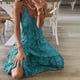thumbnail image 2 of Vestido largo informal de verano para mujer, sin mangas, color liso, cintura alta, sexy, con escote en V profundo, 2 of 5
