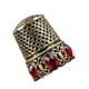 thumbnail image 3 of Dedales de costura, dedales de metal para coser a mano protector de dedos, accesorios de artesanía para acolchar para tejer herramienta de bricolaje Cristal de oro, 3 of 5