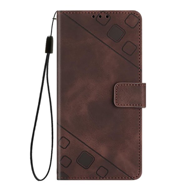 Funda Cartera para Motorola Moto G 5G 2025 con Soporte y Ranuras, Resistente a Golpes y Rayones Marrón