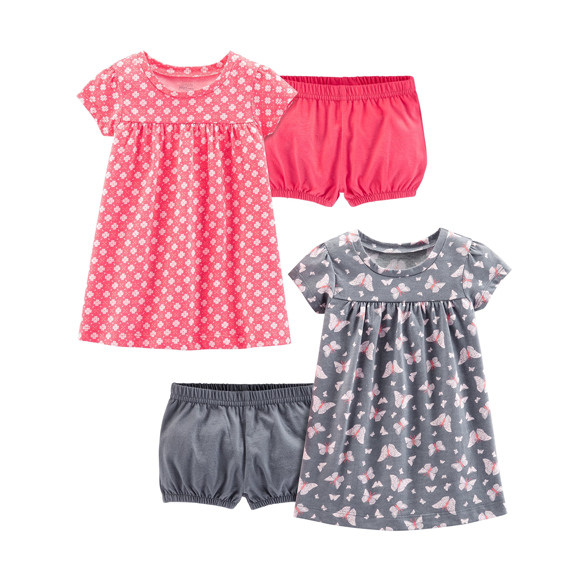 Simple Joys By Carter's - Conjunto De Vestidos Simple Joys De Carter's Girls, 24 Meses, Paquete De 2