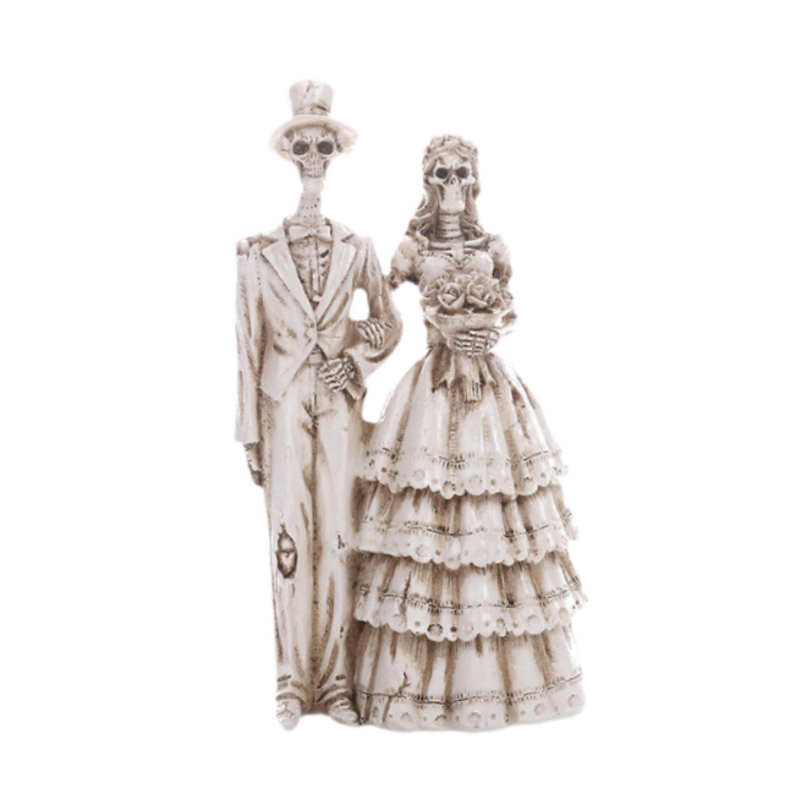 Magideal - Decoración De Esqueleto De Novios, Escultura, Colección De Artesanías, Decoración Del Hogar, Estatua De Esqueleto De Pareja De Novios Para Repisa De