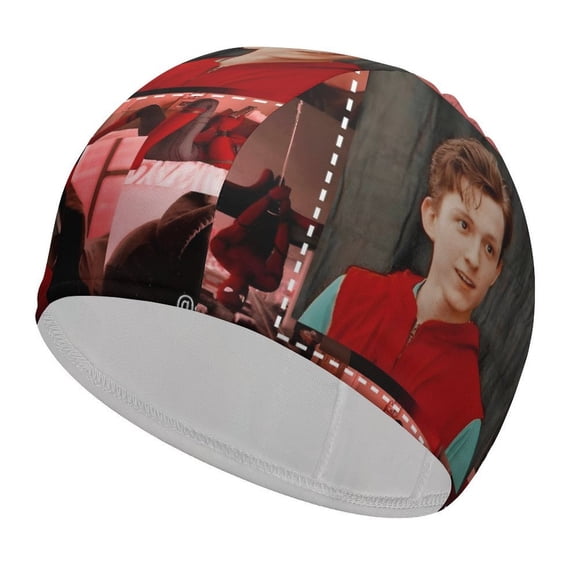 Tom Holland Gorro de Natación de Licra, Gorro de Baño de Tela Cómoda, Gorro Elástico Antideslizante para Hombres, Mujeres y Niños