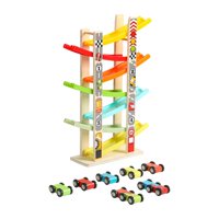 Bothyi - Rampa De Pista De Coche De Madera, Juego De Vehículos De Carreras De Juguete Para Niños, Regalo De Cumpleaños, 7 Pistas