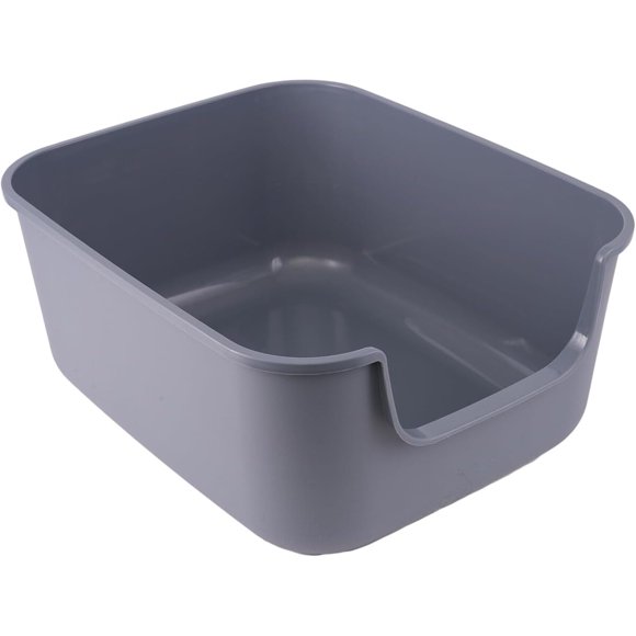 Caja de arena grande para gatos con laterales altos y entrada baja