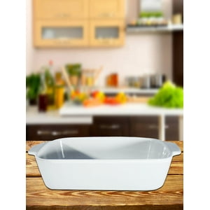 Genérico - Fuente De Cerámica P/Horno Tipo Gres - Rectangular 32X20 Blanco P1392
