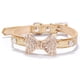 thumbnail image 1 of Collar de moda de cuero con baño de diamantes y anillas para paseos con cachorros, gatos, cachorros y gatitos., 1 of 5