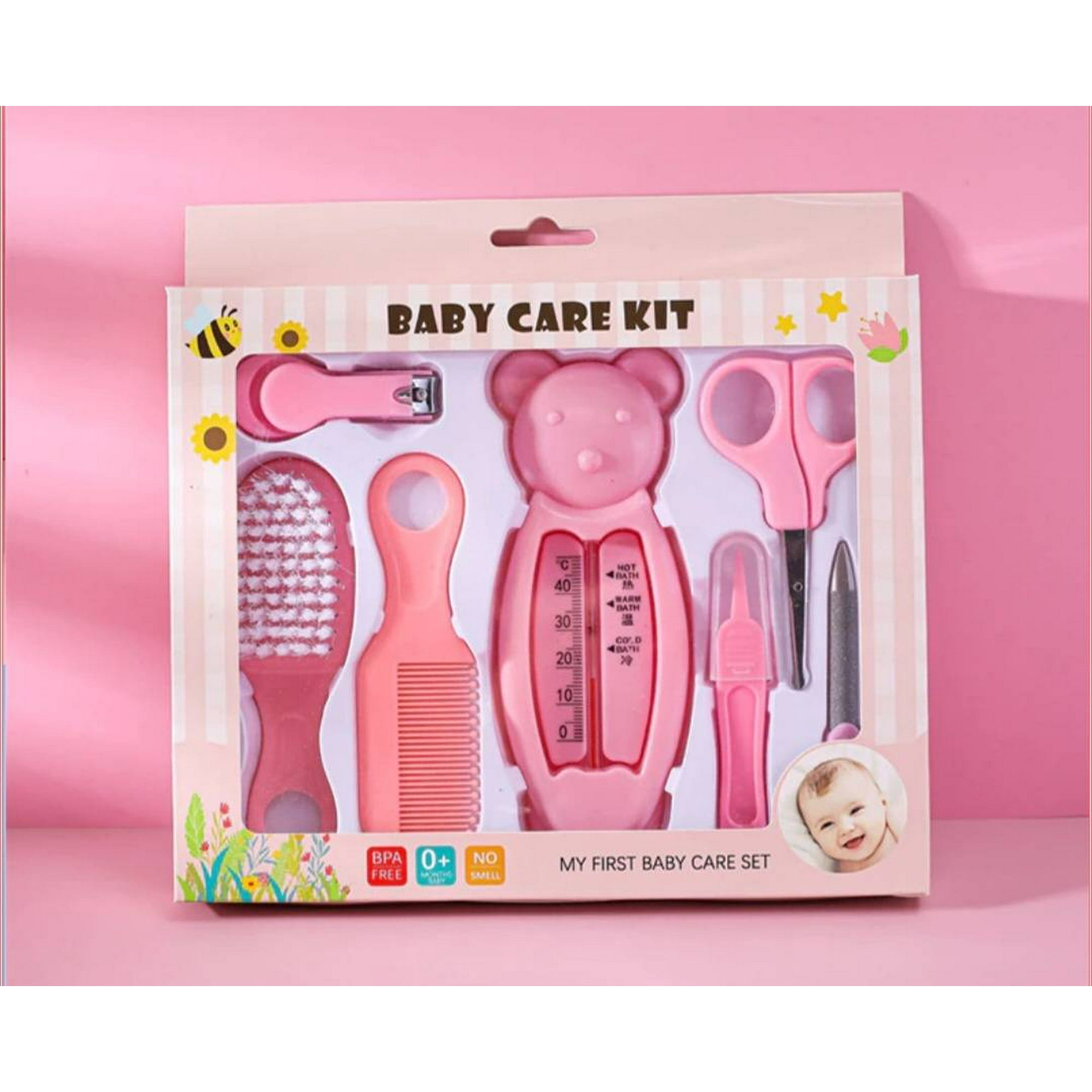 Mundo Eve - Set Cuidado Para Bebe Rosado 7 Piezas