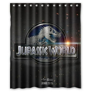 Pinghai - Cortina De Ducha Suave Jurassic World, Juego De Cortina De Baño Con Ganchos, Tamaño 60 X 72 Pulgadas