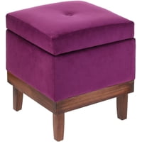Máxima Design - Pouf Baúl Emilia Morado Felpa 45X45X46 Cm