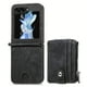 thumbnail image 3 of 2 In 1 Artificial Leather Removable Card Bag Phone Case For Samsung Galaxy Z Flip 5 Flip5 5G Support Fall Protection Cover, 3 of 3