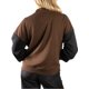thumbnail image 3 of Jess por Meiko Chaquetas de Mujer Chaqueta Varsity de Bloques de Color con Botones a Presión Cuello Redondo Mangas Largas Talla S Marrón, 3 of 5