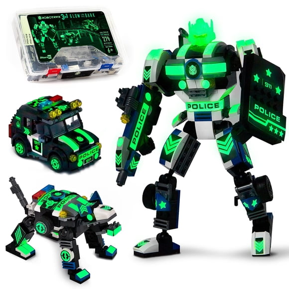 Robot de juguete Police Mech que brilla en la oscuridad JITTERYGIT JITTERYGIT