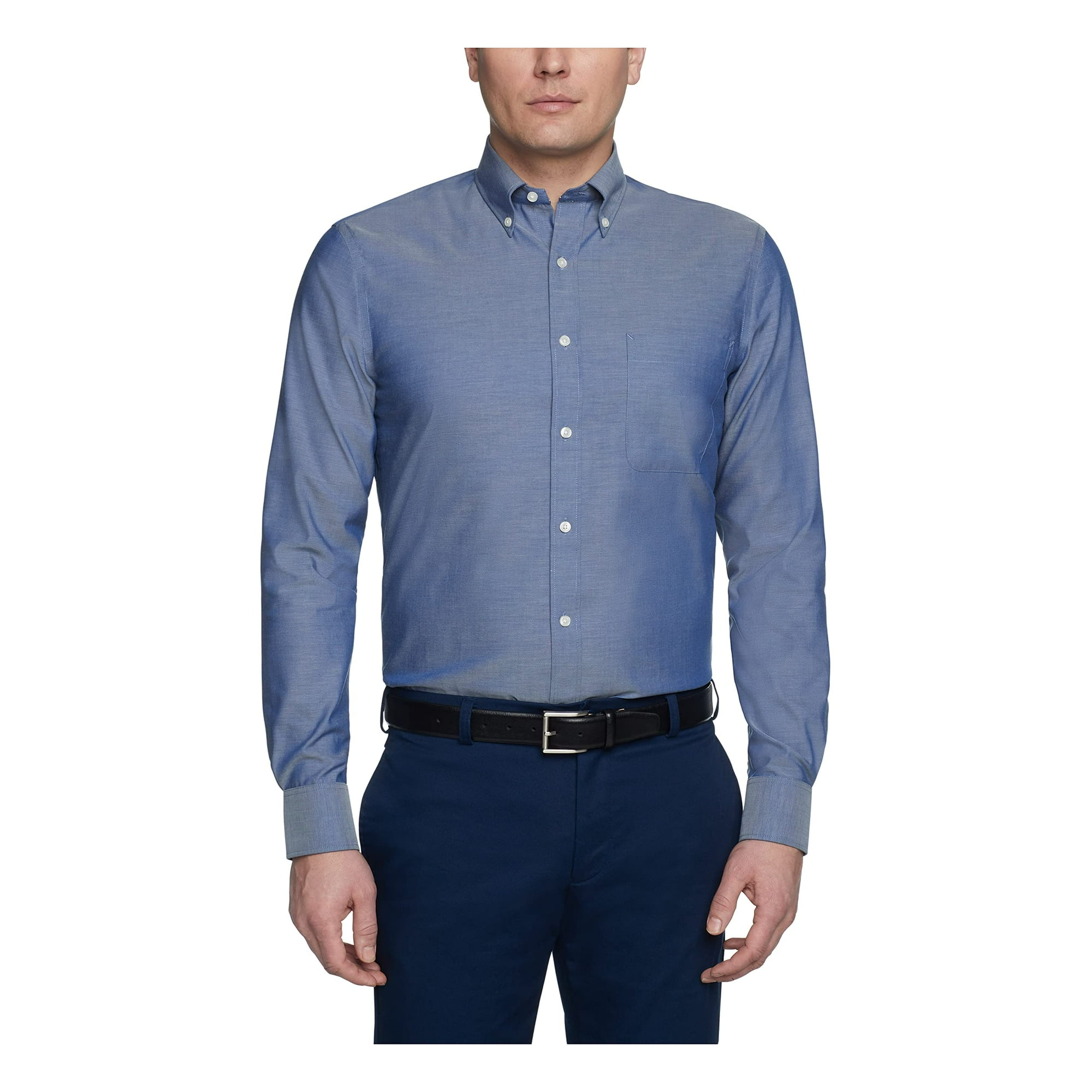 Camisa Tommy Hilfiger Para Hombre, No Planchada, Lisa, Azul Noche