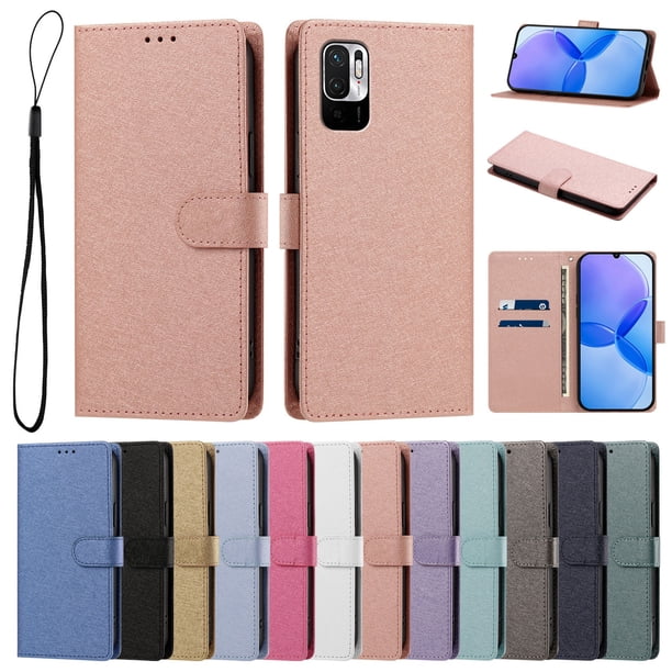 Cartera para Xiaomi Poco M3 Pro 5G con Soporte y Correa, Rosa