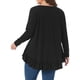 thumbnail image 4 of Agnes Orinda Blusas de Talla Grande para Mujer, Túnicas de Colegio con Botones, Cuello en V, Mangas Largas, Dobladillo con Volantes, Estilo Suelto, Talla 4X, Negro, 4 of 8