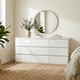thumbnail image 3 of 9 Drawer Dresser with No Handle Design, Modern White Matte Wood Dresser for Bedroom, Storage Chest of Drawers for Living Room, Hallway, Entryway, 3 of 3