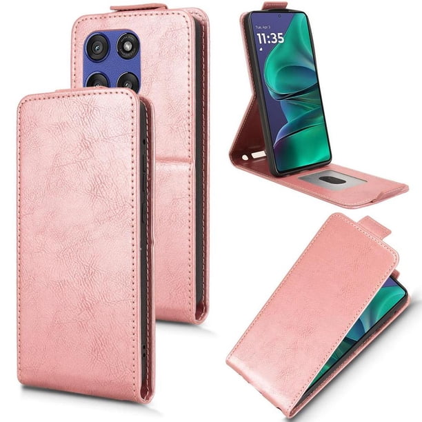 Funda tipo folio para Motorola Moto G Stylus 5G 2025 con soporte magnético y protección para la cámara Oro rosa