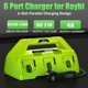 thumbnail image 2 of Cargador Rápido YJITO de 6 Puertos para Baterías Ryobi 18V, 2 of 8