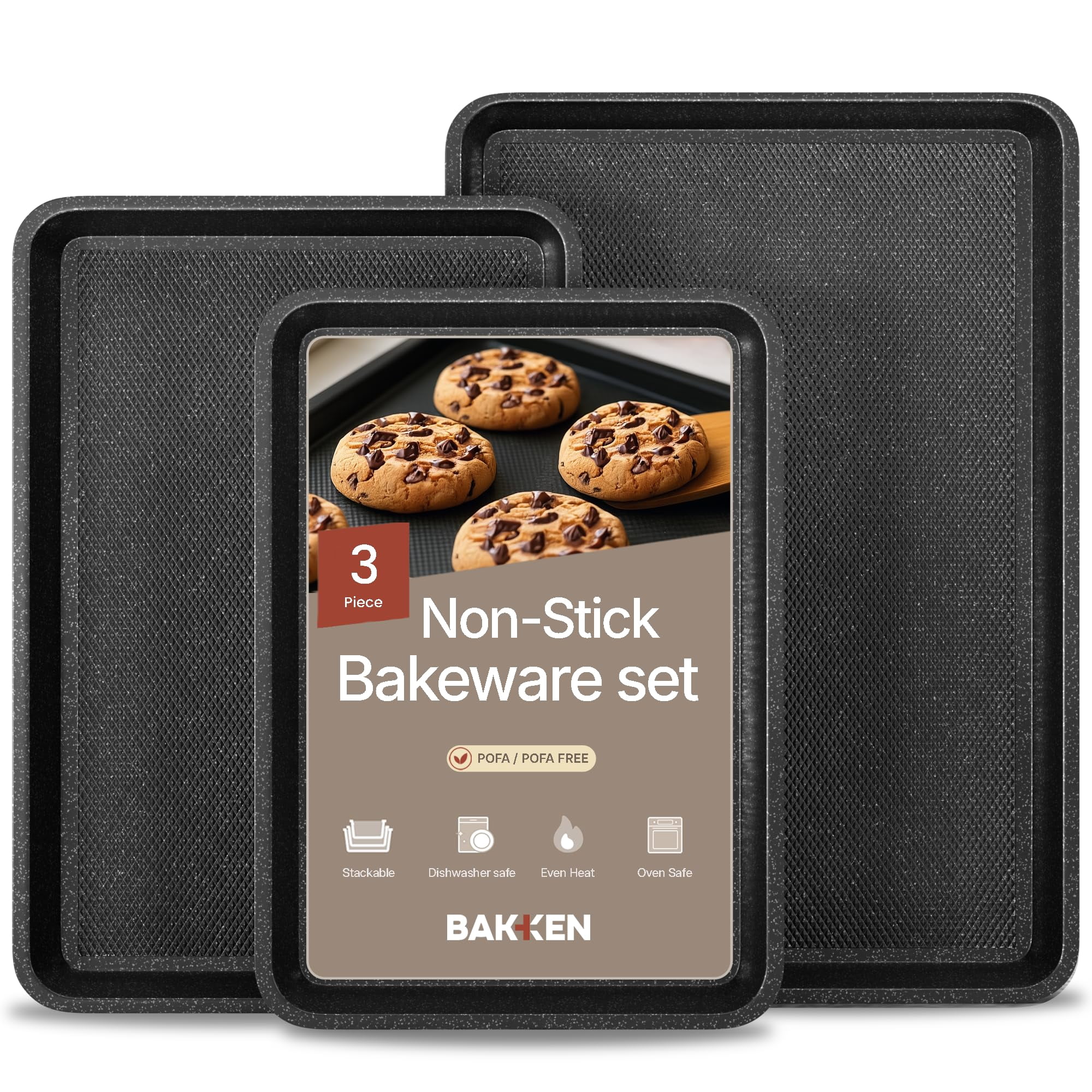 Bakken- Swiss - Set De Moldes Para Hornear Bakken Swiss Antiadherentes 35x25, 40x28, 46x32 Cm