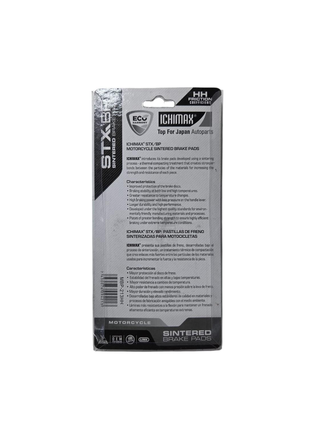 Ichimax - Pastillas Freno Traseras Indian Scout 1200 Sinterizadas