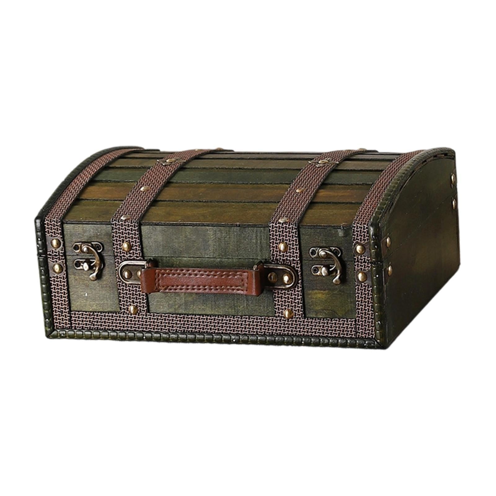 Magideal - Del Tesoro, Caja Decorativa De Madera, Regalo Para Decoración Del Hogar, Escritorio Multifuncional, Estilo Vintage, Organizador De Recuerdos, Verde