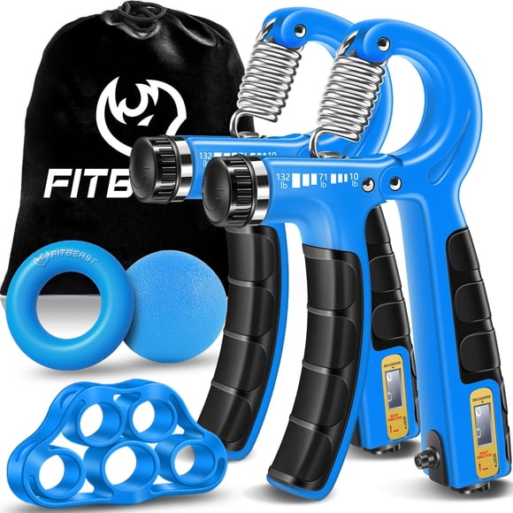 Kit de entrenamiento para fortalecedor de agarre manual FitBeast (paquete de 5) azul cielo