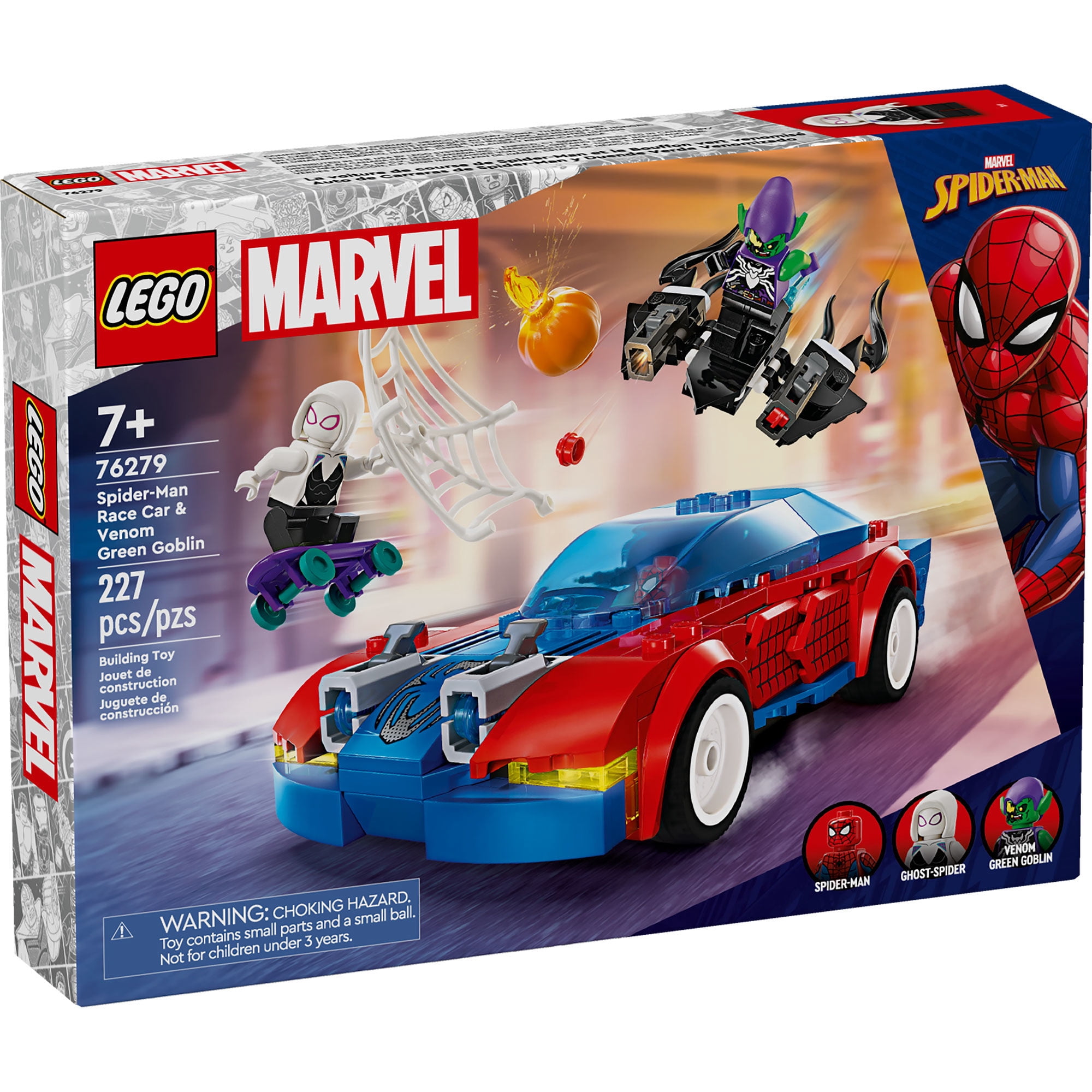 Bloques de construcción Auto de Spider-Man y Duende Verde