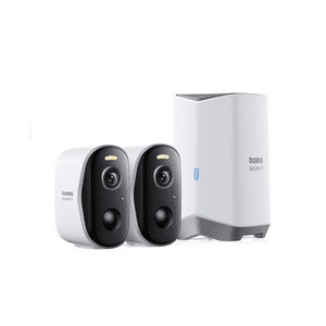 Kit De Dos Cámaras De Seguridad Exterior Baseus Security N1 2K Blanco