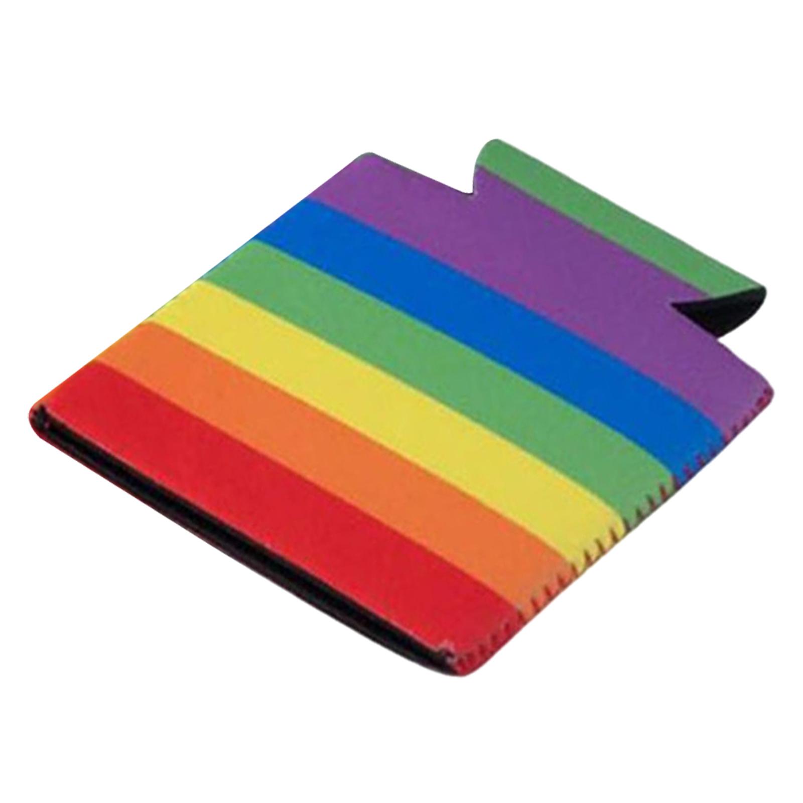 Ioensy - Rainbow Can Cooler Sleeve Drink Cup Holder Botella Para Fiesta Evento Deportivo