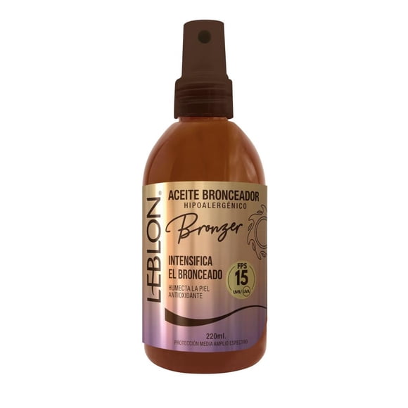 Aceite bronceador Leblon hipoalergenico fps15, 220 ml